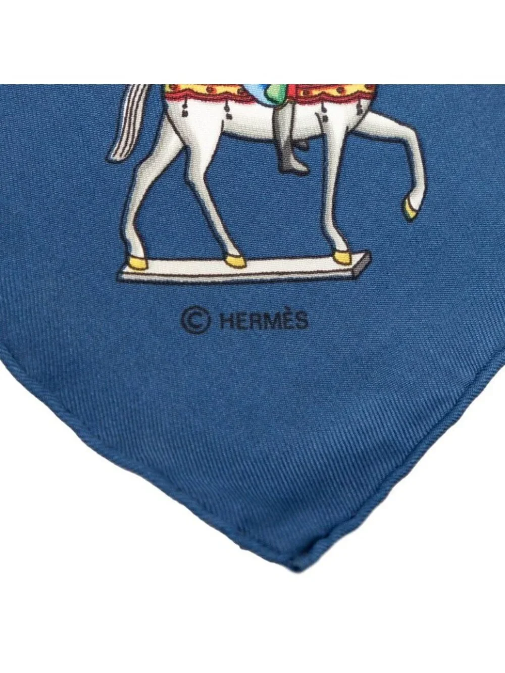 Hermes Carre 90 les Artificiers Fireworks Artist Scarf Blue Yellow Multicolor - Picture 8 of 9